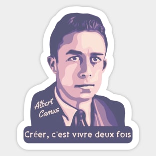 Albert Camus Portrait and Quote Sticker